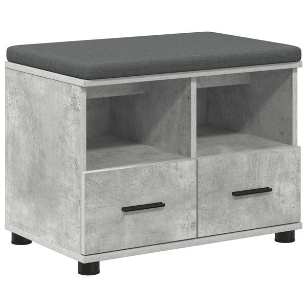 vidaXL Hall Bench with Cushion Concrete Grey 60 x 38 x 46 cm