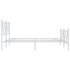 vidaXL Metal Bed Frame without Mattress with Footboard White 160x200cm