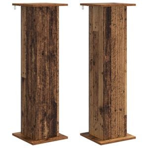 vidaXL Plant Stand 2 pcs Old Wood 30.5 x 30 x 100.5 cm Engineered Wood
