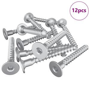 vidaXL Confirmat Screws 12 pcs Silver Metal