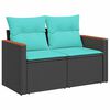 vidaXL 8 Piece Garden Sofa Set with Cushions Grey Poly Rattan Acacia