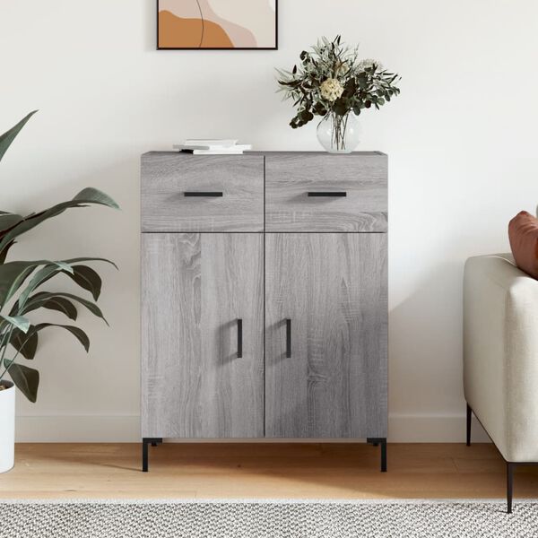 vidaXL Sideboard Grey Sonoma 69.5x34x90 cm Engineered Wood