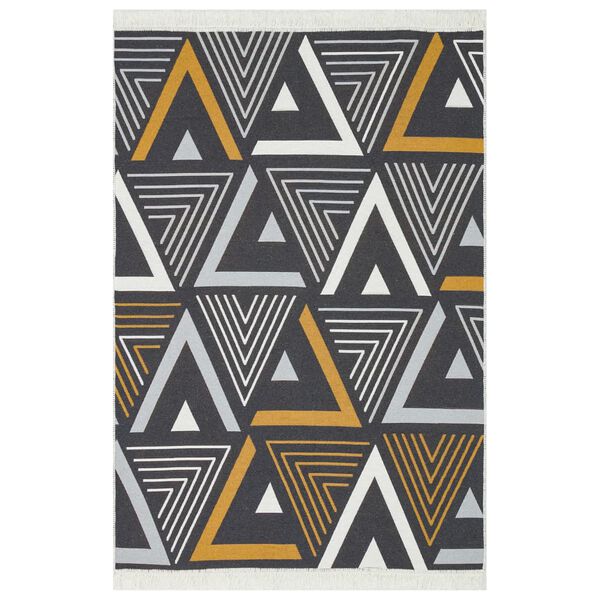 vidaXL Rug Yellow and Grey 160x230 cm Cotton