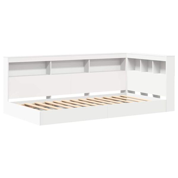 vidaXL Bookcase Bed with Headboard White 100 x 200 cm Engineered wood