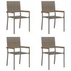 vidaXL Garden Stacking Chairs 4 pcs Grey and Brown