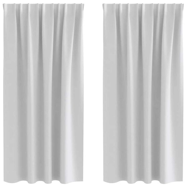 vidaXL Blackout Curtains with Rings 2 pcs Light Grey 175 x 140 cm