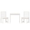 vidaXL 3 Piece Garden Bistro Set White Solid Wood Pine