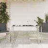 vidaXL Garden Table with Glass Top Light Grey 115x54x74 cm Poly Rattan