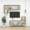 vidaXL Wall-mounted TV Cabinet Sonoma Oak and White 37x37x72 cm Engineered Wood
