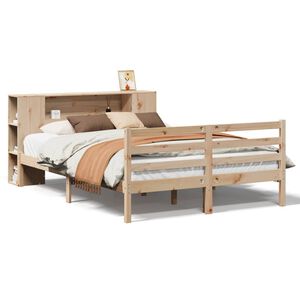 vidaXL Bookcase Bed without Mattress 160x200 cm Solid Wood Pine