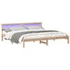 vidaXL Bed Frame with Headboard Brown 180 x 200 cm Solid Pine Wood