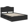 vidaXL Bed Frame with Headboard Black 140 x 200 cm Solid Pine Wood