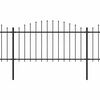 vidaXL Garden Fence with Spear Top Steel 1781.5x150 cm Black
