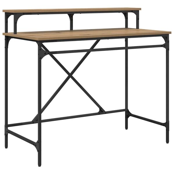 vidaXL Desk Artisan Oak 100 x 50 x 90 cm Engineered Wood