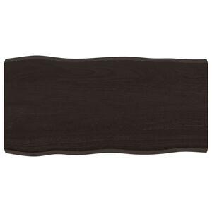 vidaXL Table Top Dark Brown 80x40x(2-4)cm Treated Solid Wood Live Edge