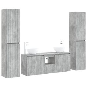 vidaXL Bathroom Furniture Set 5 pcs Concrete Grey 33 x 34.5 x 160 cm