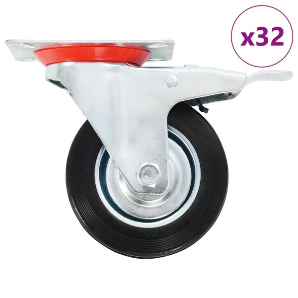 vidaXL 32 pcs Swivel Casters 100 mm