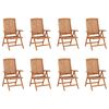 vidaXL Reclining Garden Chairs 8 pcs Solid Teak Wood
