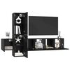 vidaXL TV Cabinet Set Wall-mounted 5 pcs Black Oak Engineered Wood