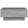 vidaXL Coffee Table with LED Grey Sonoma 70x50x30 cm Engineered Wood