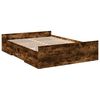 vidaXL Bed Frame with Drawers without Mattress Smoked Oak 140x190 cm