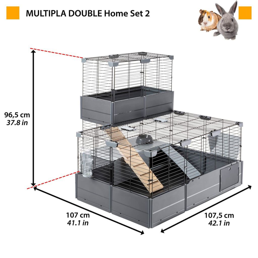 Ferplast double on sale rabbit cage