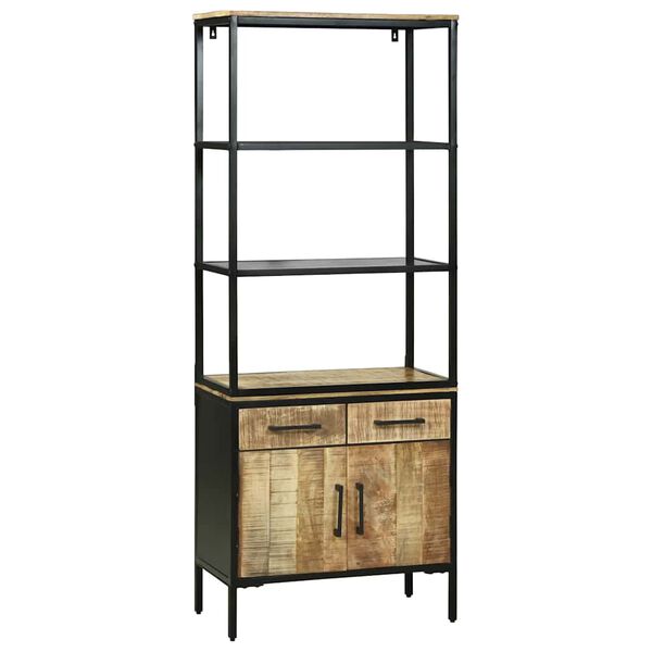 vidaXL Highboard with Drawer Brown 70 x 35 x 180 cm Solid Mango Wood