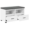 vidaXL Hall Bench with Cushion with Drawer White 80 x 38 x 46 cm
