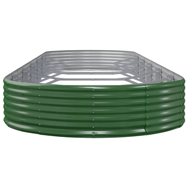 vidaXL Garden Raised Bed Galvanised Steel 523x140x36 cm Green