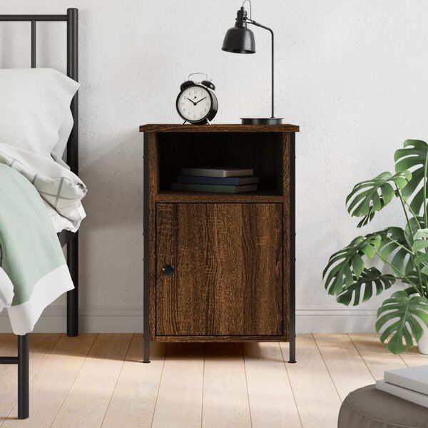 vidaXL Bedside Cabinet Brown Oak 40x42x60 cm Engineered Wood