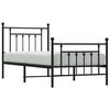 vidaXL Metal Bed Frame without Mattress with Footboard Black 90x200cm