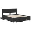 vidaXL Bed Frame with Headboard Black 160 x 200 cm Engineered Wood