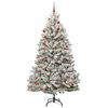 vidaXL Artificial Christmas Tree Green and White 210 cm PVC and Metal