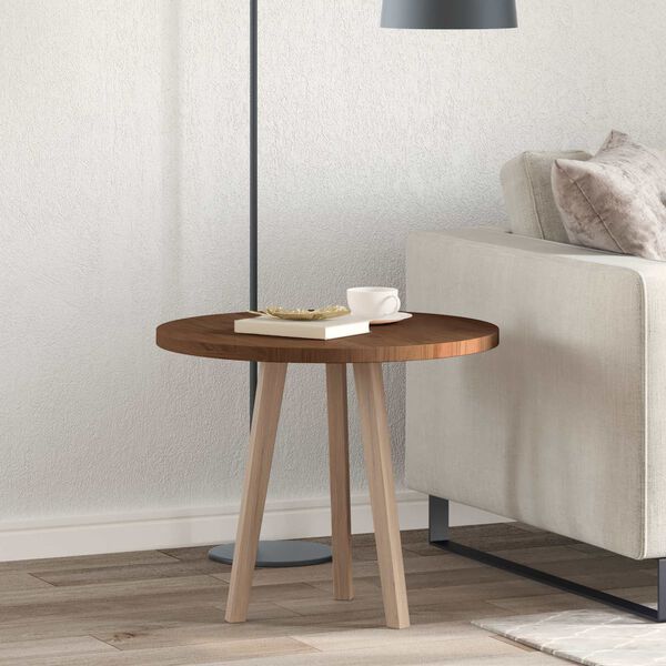vidaXL Table Top Dark Brown &Oslash; 60 x 2.5 cm Solid Oak Wood