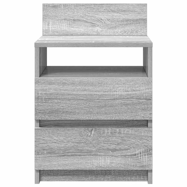 vidaXL Bedside Cabinet with 2 Drawers Grey Sonoma 40x33x60 cm