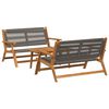 vidaXL Garden Chairs with Table 3 pcs Grey Solid Acacia wood