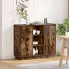 vidaXL LED Sideboard Smoked Oak 90 x 32 x 75 cm Engineered Wood
