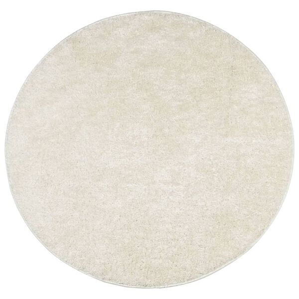 vidaXL Rug ISTAN High Pile Shiny Look Cream &Oslash; 80 cm