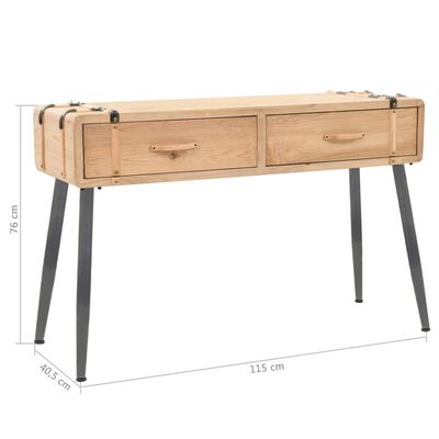 vidaXL Console Table Solid Fir Wood 115x40.5x76 cm
