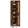vidaXL Highboard Smoked Oak 34.5x34x180 cm Engineered Wood