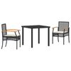 vidaXL Garden Dining Set 5 pcs Grey and Black Rattan