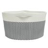 vidaXL Storage Basket Grey and White Ø40x25 cm Cotton