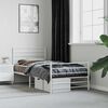 vidaXL Metal Bed Frame without Mattress with Footboard White 90x200cm