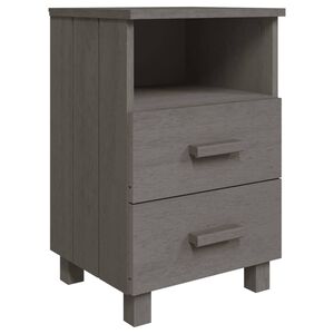 vidaXL Bedside Cabinet | Light Grey | Solid Pinewood | Medium | Bedside Cabinet