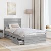 vidaXL Bed Frame with Drawer Grey Sonoma 75 x 190 cm Engineer Wood