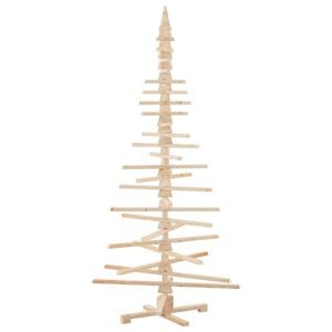 vidaXL Wooden Christmas Tree for Decoration 210 cm Solid Wood Pine