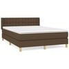 vidaXL Box Spring Bed with Mattress Dark Brown 140x190 cm Fabric