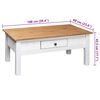 vidaXL Coffee Table White 100x60x45 cm Solid Pine Wood Panama Range