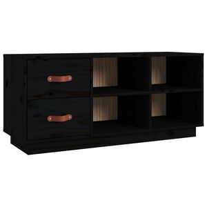 vidaXL Shoe Bench Black 100x34x45 cm Solid Wood Pine