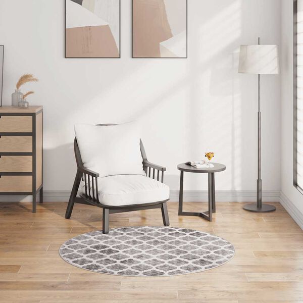 vidaXL Rug Washable φ120 cm Multicolour Anti Slip